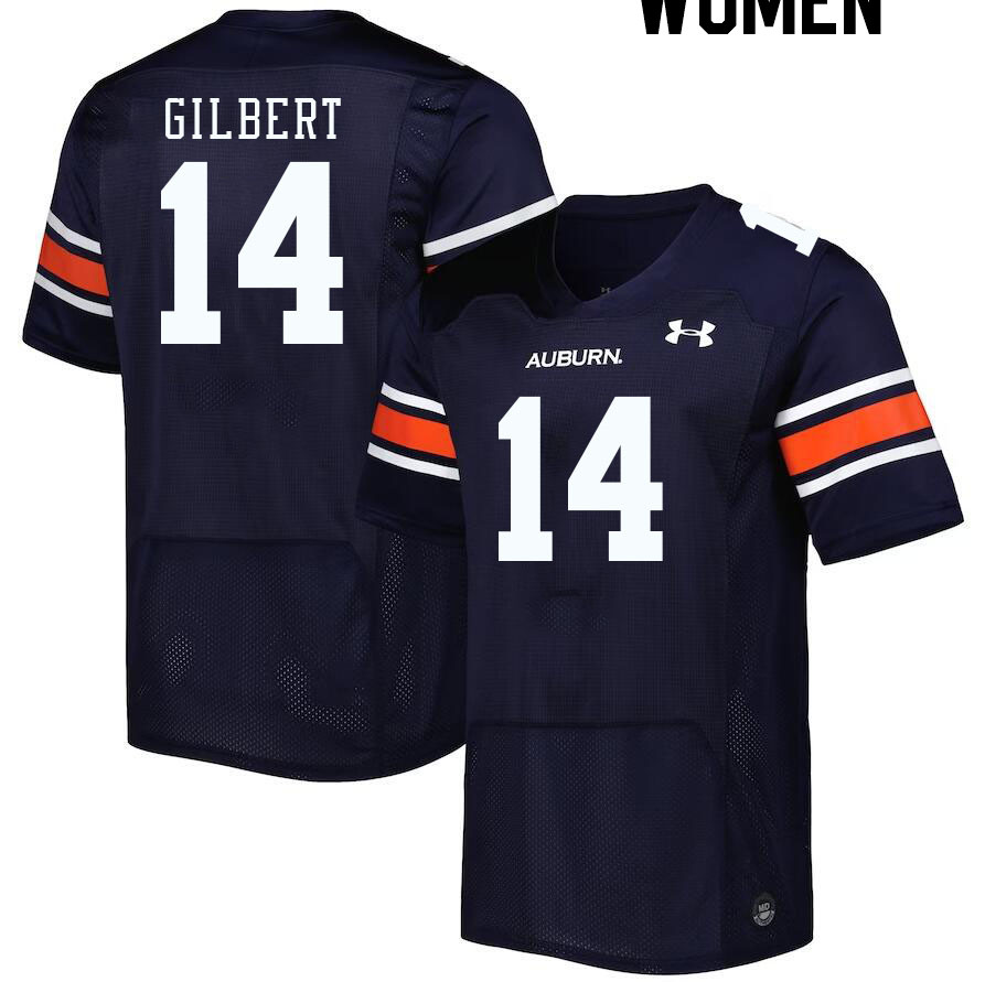 Women #14 Marquise Gilbert Auburn Tigers College Football Jerseys Stitched-Navy - Click Image to Close